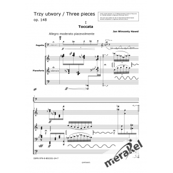 Hawel Jan Wincenty: „Trzy utwory / Three pieces” op. 148  na fagot i fortepian